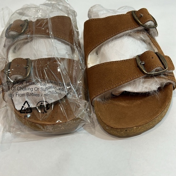 Coconuts by Matisse chestnut brown leather slides double buckle size 7 nib - Picture 2 of 9